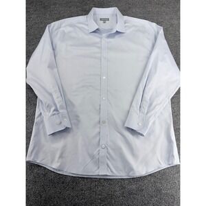 Ash & Erie Mens Light Blue Long Sleeve Button Down Dress Shirt Size 17 Standard